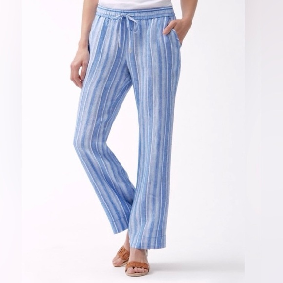 Tommy Bahama Pants - Tommy Bahama Linen Blue Striped Pants size XS